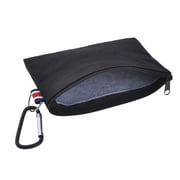 Aspire 6 Pack Cotton Canvas Bag with Carabiner, 6 x 4 Inch Portable Purse - Black