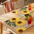 thumbnail image 4 of Sunflower Placemats Set of 6, Rustic Farmhouse Wooden Floral Plant Spring Summer Non-Slip Place Mats Washable Table Mats for Kitchen Dining Table Decorations Indoor/Outdoor, 4 of 9