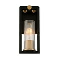 thumbnail image 5 of Stiffel Industrial Modern Wall Light Sconces Set of 2 Black Warm Brass Hardwired 4 1/2" Fixture Clear Ribbed Glass Shade for Bedroom Bathroom Vanity, 5 of 9