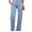 Iceland Blue, variant on Women's Jeans Straight Leg Stretchy Jeans High Waisted Trendy Welt Pockets Loose Wide Leg Denim Pants
