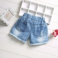 thumbnail image 7 of ITSAME Jean Shorts for Girls, Hole Broken Elastic Waist Frayed Hem Summer Fashion Casual Denim Shorts Blue 3T, 7 of 7
