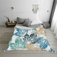 thumbnail image 2 of YFYANG Lightweight Warm Thickened Flannel Blanket, Watercolor Vintage Leaf Texture Throw Blanket for Bed, Sofa, Travel, Camping, 60"x50", 2 of 7