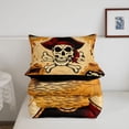 thumbnail image 5 of jejeloiu Vintage Pirate Skull Twin Comforter Sets,Treasure Chest Print Bedding Set For Boys,Brown Black,Black Reversible,2-Piece,1 Comforter and 1 Pillowcase, 5 of 7
