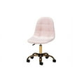 thumbnail image 2 of Baxton Studio Kabira Contemporary Glam and Luxe Blush Pink Velvet Fabric and Gold Metal Swivel Office chair, 2 of 13