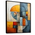 thumbnail image 2 of Designart "Assembling Cubism In Orange And Blue II" Cubism Floater Framed Wall Art Prints, 2 of 5