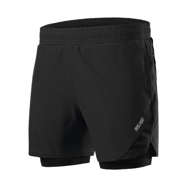 Men's 2 In 1 Workout Running Shorts 7 Inch Lightweight Athletic Gym Shorts With Compression