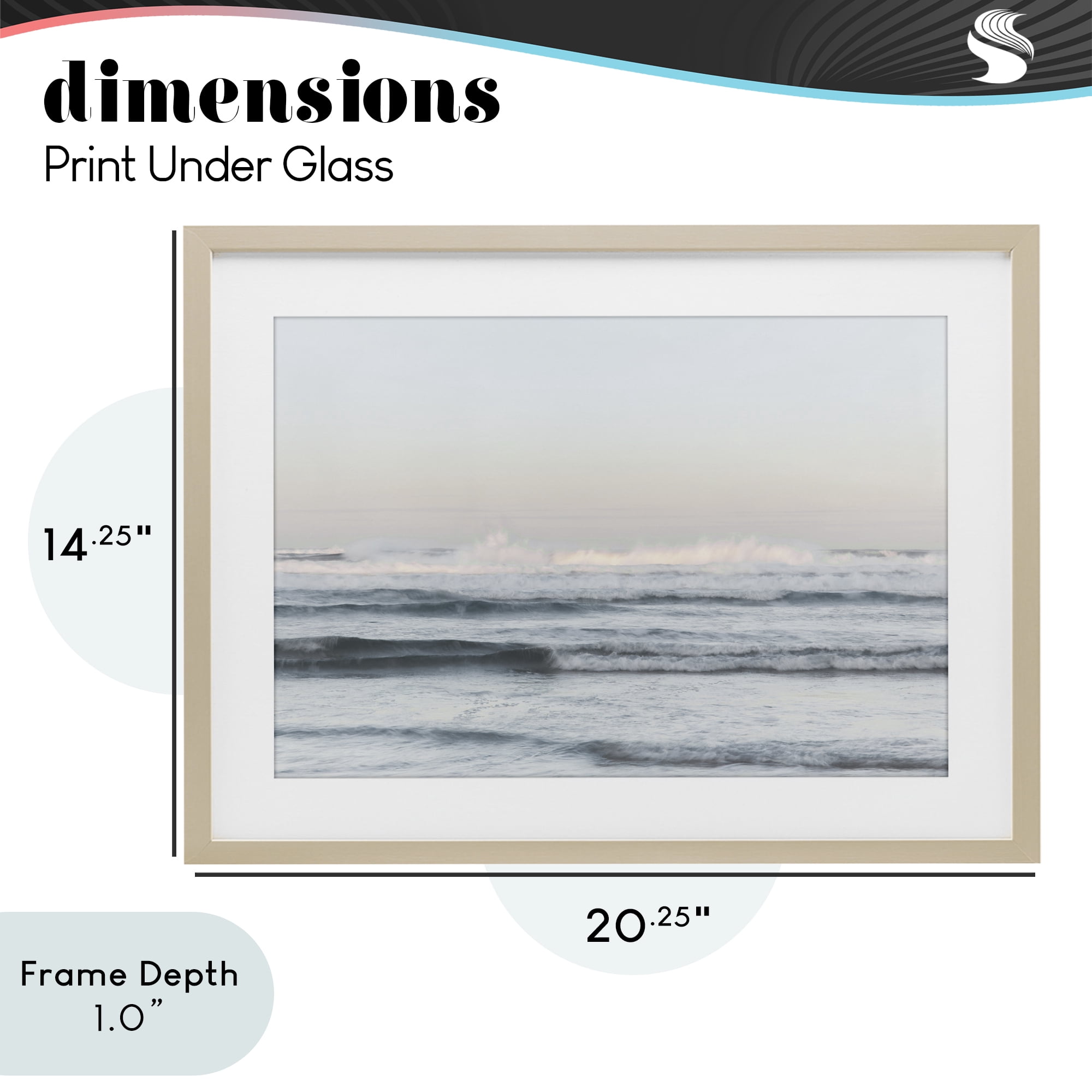 Stupell Industries Serene Ocean Waves Calmness Birch Framed Print Under Glass, design by Melissa McClain