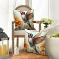 thumbnail image 2 of Watercolor Bird Throw Pillow Covers 18x18 Set of 2,Spring Hummingbird Flowers Pillowcases for Sofa Couch Living Room, 2 of 6
