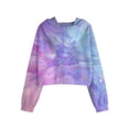 thumbnail image 5 of Sweatshirts for Women Winter Fall Oversized Hooded Long Sleeve Bubble Cold Shoulder Hoody Gradient Print Leisure Cotton Hoodies Sweatshirts(Dark Blue,XL), 5 of 5