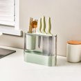 thumbnail image 4 of Clear Knife Block Organizer - Countertop Dock for Kitchen Cutlery Storage (24.5x8.3x21.3cm), 4 of 5