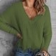 thumbnail image 4 of Pntutb Mujer Casual Sexy Moda Color sólido Manga larga Cuello en V Fruncido Jersey Blusa tops Pntutb Pntutb-2421, 4 of 9
