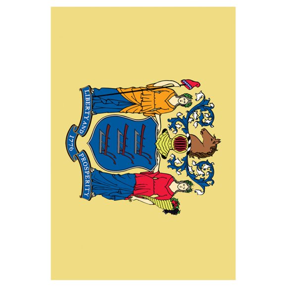 Toland Home Garden New Jersey State Flag 12.5 x 18 Inch Decorative USA Garden Flag