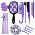 thumbnail image 1 of Hair Styling Comb Hair Brush Set, Duckbill Clips, Double Sided Edge Brush For Edge Back Brushing, Combing, Slicking Hair For Women Girls, 1 of 1