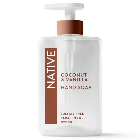 Native Liquid Hand Soap, Coconut & Vanilla, Non-drying, Naturally Derived Cleansers, Sulfate Free, 13 fl oz