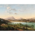 thumbnail image 2 of Josef Willroider 18x15 Black Ornate Wood Framed Double Matted Museum Art Print Titled - A View of Lake Ossiach, 2 of 5