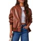 thumbnail image 1 of Chaqueta Bomber Jacket Shacket Jacket Mujer con Bolsillos Moda Streetwear Kuymtek Marrón T S para Mujer, 1 of 6