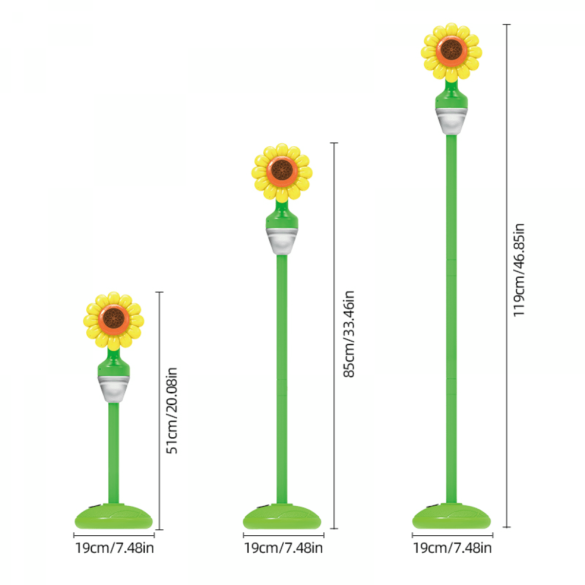 Flower Bubble Stand Machine,Sunflower Bubble Maker with Lights, Tall Adjustable Rechargeable Automatic Bubble Blower for Outdoor Backyard Party