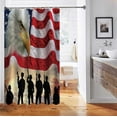thumbnail image 4 of American Flag Shower Curtain, Bald Eagle Hawk Bird Soldiers Stars and Stripes Fourth of July Independence Day Patriotic Bathroom Decor, Waterproof Fabric Shower Curtain, 72 X 72 Inch, 4 of 5