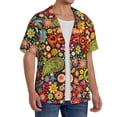 thumbnail image 4 of KLL Hippie Peace Love Print Men's Shirt Short Sleeve Button Down Summer Cuba Beach Shirts- XX-Large, 4 of 7