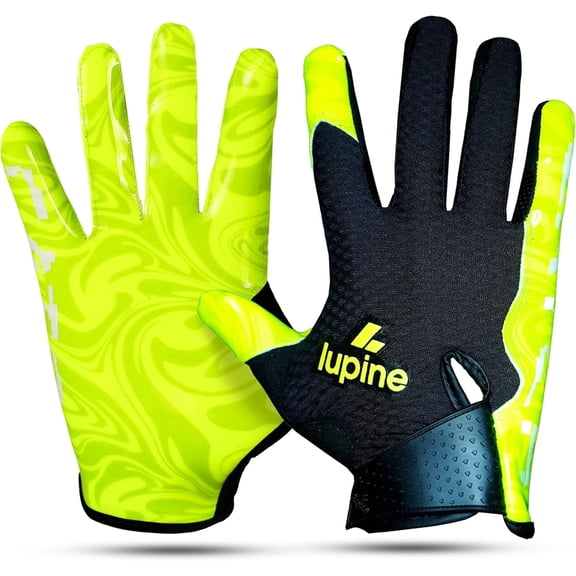 lupine Catch Football Gloves – Receiver Ready, Stretchy Microfiber Palm, Tacky Silicone Grip, Breathable & Washable – Men, Women & Youth