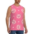 thumbnail image 2 of Uemuo Cartoon Pigs and Hearts Pattern Men's Sleeveless T-Shirt,Muscle Athletic Tank Top, Moisture-wicking Quick-dry Breathable Classic Tee Top for Gym Run Outdoor Sports-, 2 of 8