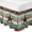 Brown Turquoise, variant on Teal Brown Texas Star Bed Skirt Queen Size 16 Inch Drop, Adjustable & Elastic Wrap Around Bed Skirts Pleated Luxury Dust Ruffles For Twin Full Queen Cal King Base Beds, Farmhouse Country Wooden