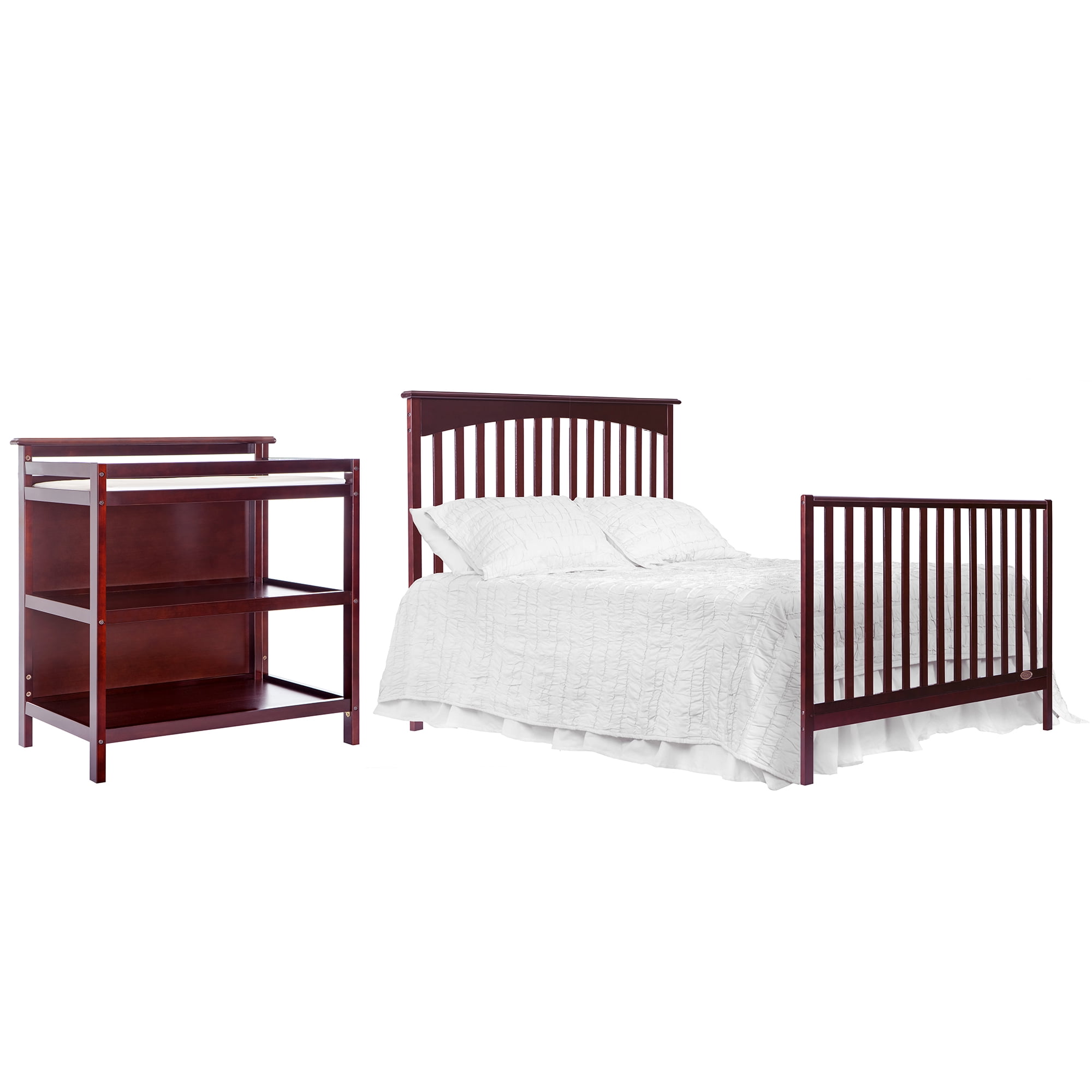 Dream On Me Chloe 5 in 1 Convertible Crib and Changer Cherry