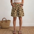 thumbnail image 7 of Day Resort Spirit Print High Waisted Casual Lounge Shorts with Pockets, Elastic Waist Athletic Beach, 7 of 7