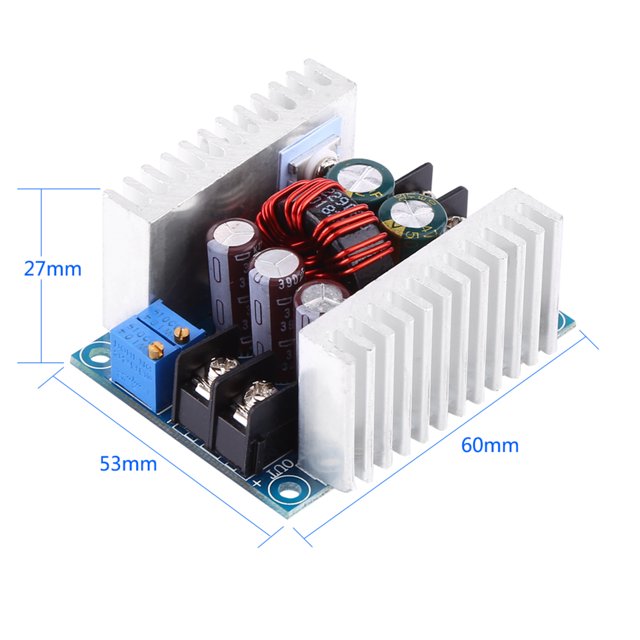 Module Convertisseur DC, DC 20A, Efficacité 96 %, 24V à 12V Réduction de Vitesse avec Double Tube MOS, Haute Fréquence, Faible Ondulation, 30A Bornes à Vis, 2 Dissipateurs Thermiques, Auto-Récupération