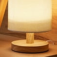thumbnail image 4 of Lámpara de noche Jadeshay Diseño fácil de usar madera Lino luz cálida LED, 4 of 5
