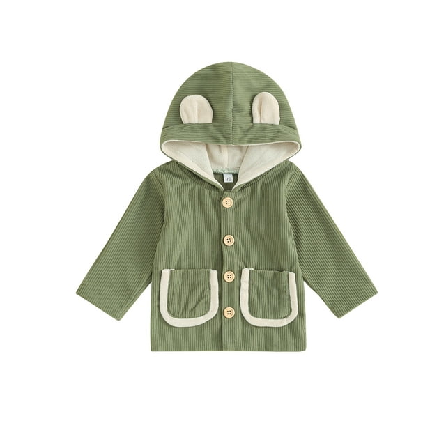 xiaxaixu Kids Jacket, Long Sleeve Hooded Jacket Button Closure Patchwork Outwear Fall Clothes with Pockets