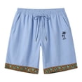 thumbnail image 4 of CONZONE Mens Casual Linen Shorts Elastic Waist Drawstring Summer Shorts for Men Hawaii Graphic Y2K Lightweight Loose Fit Vacation Beach Shorts With Pockets, 4 of 4