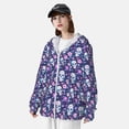 thumbnail image 3 of Balery Skull Purple Flower Sudadera ligera de manga larga con capucha y protección solar UPF 50+ para hombre y mujer, ideal para pesca y running-Large, 3 of 7