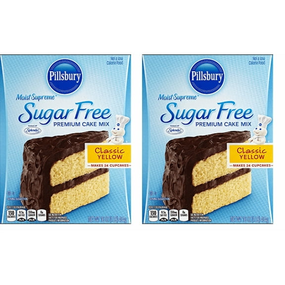 Pillsbury Moist Supreme Sugar Free Cake & Cupcake Baking Mix Value Bundle, Classic Yellow Cake 16 oz, 2 Pack
