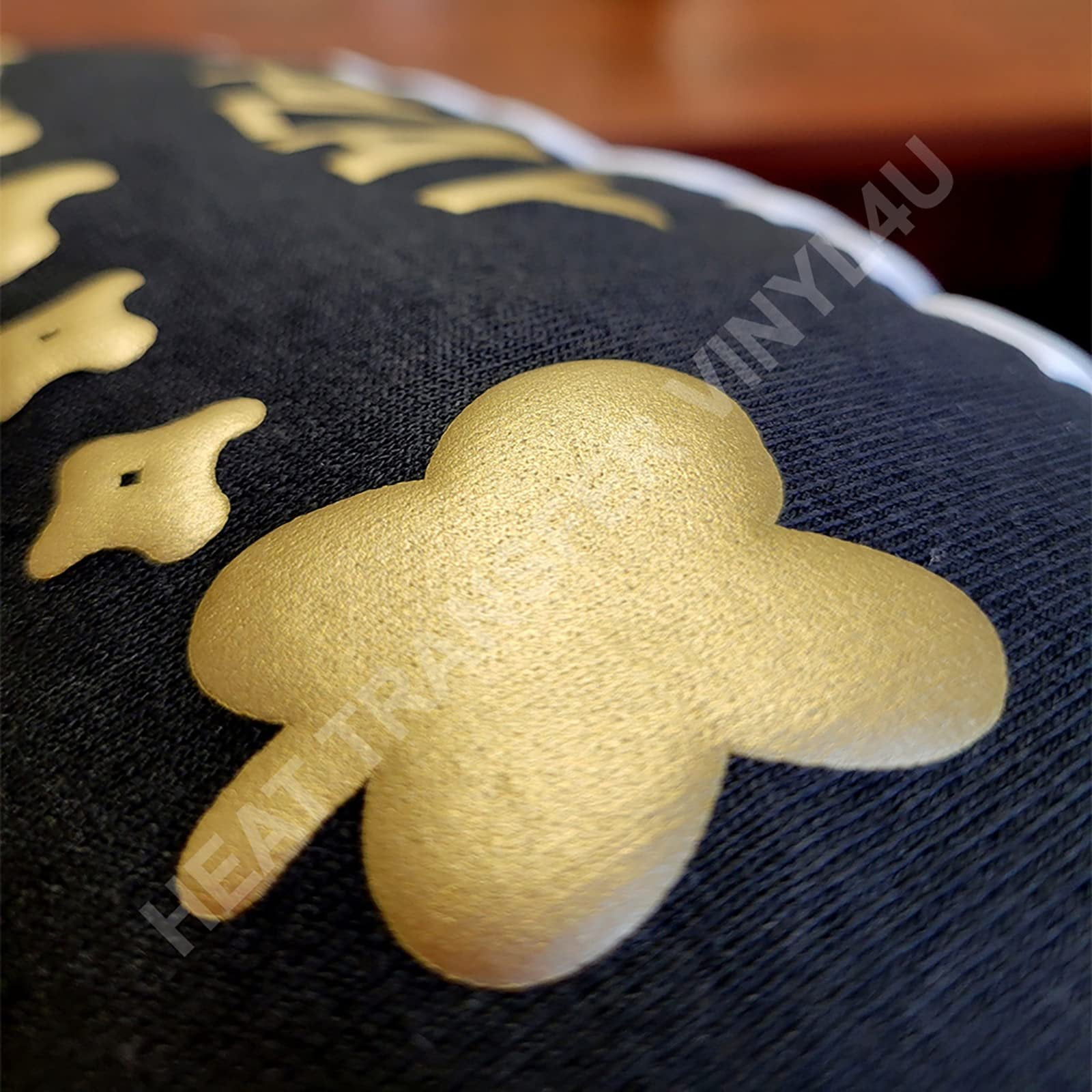 HTV4U Puff Heat Transfer Vinyl Matte Gold, 20" x 1 Yard - DIY Craft, Iron on Vinyl for Shirts, 3D Puffy Heat Press Transfer Film
