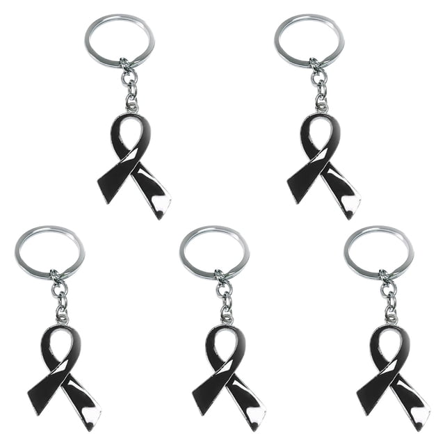 5pcs Día de la Concienciación Conmemorativo Llavero Colgante con Lazo Rojo