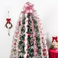 thumbnail image 4 of LoomJoyz 11 Inch Pink Glitter Christmas Tree Topper Bow - 3 Yards Ribbon Streamer Tails Holiday Decor, 4 of 9