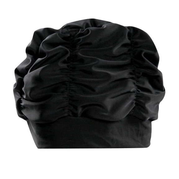 Women's Fabric Swim Cap for Long Hair, Comfortable Fit Swimming Hat with Ear Protection, Non-Slip Soft Cloth Swim Cap for All Hair Types Black