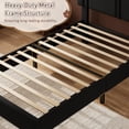 thumbnail image 6 of Virans Twin Size Bed Frame, Linen Platform Bed Frame with Upholstered Headboard,Sturdy Solid Wood Slats Support,Noise Free,No Box Spring, Easy to Assemble - Black, 6 of 8