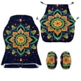 thumbnail image 3 of FUIALDOLG Stretchable Computer Desk Chair Seat Covers Green Mandala Floral Chair Cover with Armrest 4 Piece Stain Resistant Soft Fabric Chair Protective Slipcovers for Backrest and Seats for Office, 3 of 9