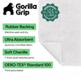 thumbnail image 3 of GORILLA GRIP Chenille Bath Rug 44x26, Rubber Back Quick Dry Washable Microfiber Bathroom Mats, White, 3 of 10