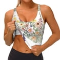 thumbnail image 4 of Haiem Autumn Garden Pattern Womens Sports Bra - U Neck Padded Low Impact Yoga Bra Workout Crop Top Gym Moisture-Wicking Workout Vest -Small, 4 of 9