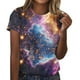 thumbnail image 1 of Blusas para las Mujeres Casual de Manga Corta Cuello Redondo Estampado de Poliéster Blusa, Top de Moda para la Primavera Verano Diario Y Fiesta, 1 of 8