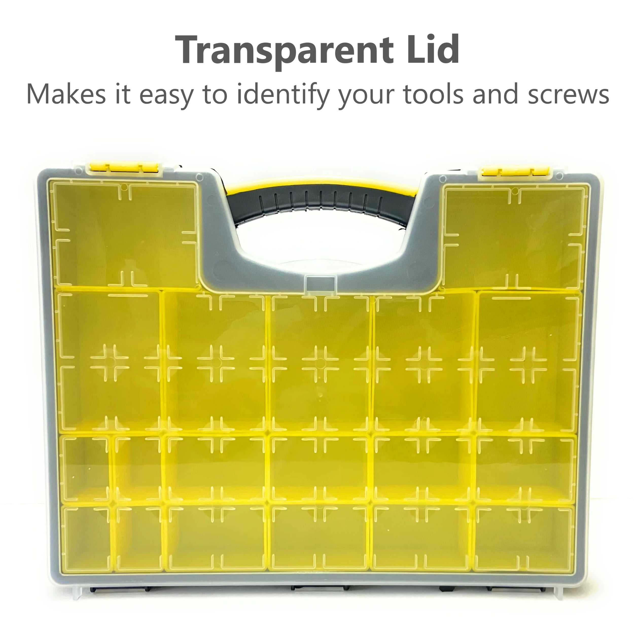 Andalus Double-Sided Screw Organizer with 34 compartments & removable  dividers, screw organizer box offers portability & simplifies storage of  items like screw, nails & more - 12.5” x 10.5 x 3” 