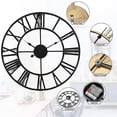 thumbnail image 5 of Reloj de pared decorativo, reloj retro europeo con números grandes, reloj de metal silencioso para interiores que funciona con pilas para el hogar, sala de estar, cocina y estudio, 5 of 5