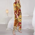 thumbnail image 4 of Kll Pies Print Women'S Long Sleeve Pajamas With Pants Sleepwear Loungewear 2 Set-Small, 4 of 9