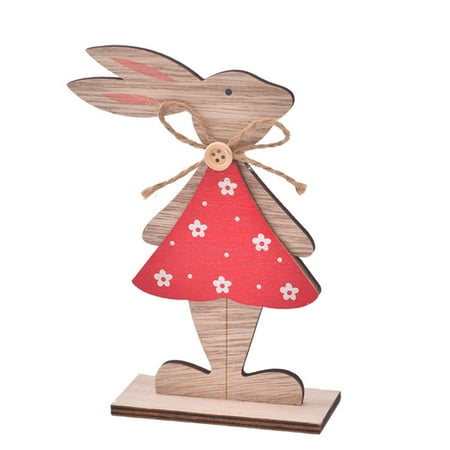 

MIUBAGIAL Wooden Small Rabbit Ornaments Home Desktop Decoration Easter Wood Crafts