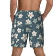 thumbnail image 3 of Kdxio Blue Flower Print Men'S Swim Trunks With Compression Liner 7 Inch Inseam Quick Dry Swim Shorts, 3 of 7