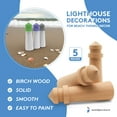 thumbnail image 6 of Lighthouse Decorations for Beach Themed Decor, Pack of 25 Wooden Lighthouse Figures, 5" Lighthouse Ornaments, by Woodpeckers, 6 of 8