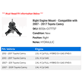 thumbnail image 2 of Right Engine Mount - Compatible with 2007 - 2017 Toyota Camry 2008 2009 2010 2011 2012 2013 2014 2015 2016, 2 of 2